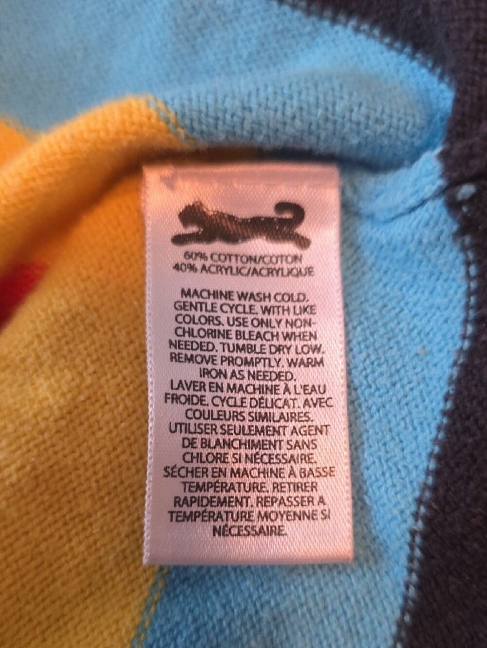 Le Tigre Rainbow Striped V-Neck Sweater Sz M - Picture 5 of 5